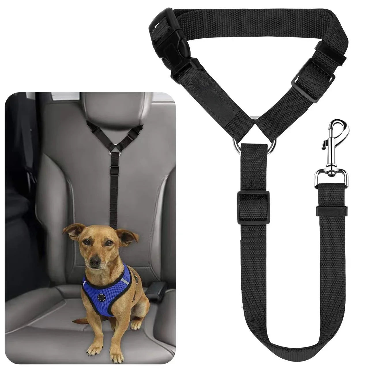 Solid Color Nylon Backseat Safety Restraint for Dogs & Puppies,