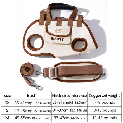 Dog & Cat Travel Bag with Traction Leash