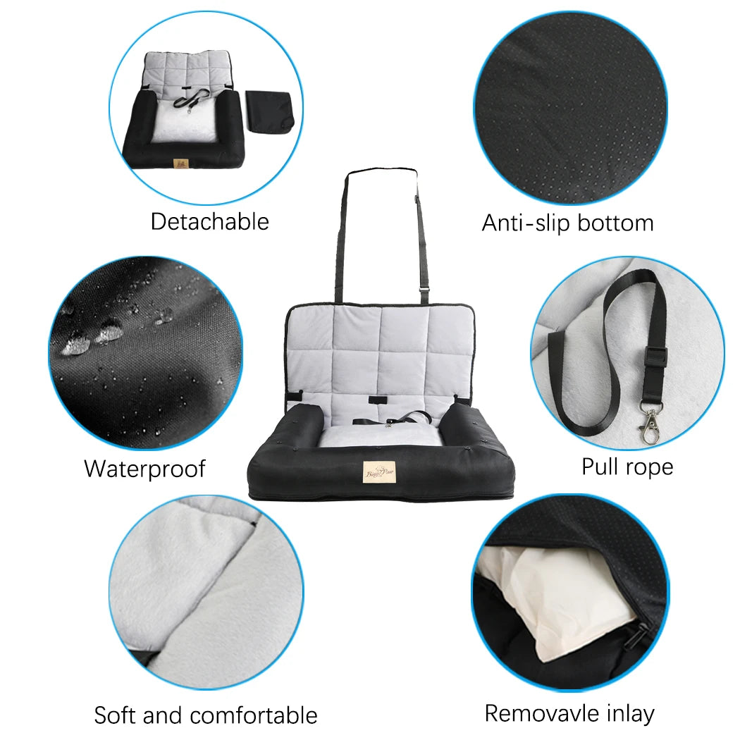 Pet Car Seat Cushion with Removable Pad – 3 Sizes