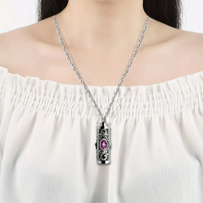 3pcs Cremation Jewelry Heart/Bar/Cylinder Urn Necklaces for Ashes for Women Men Stainless Steel Urn Locket for Human Ashes