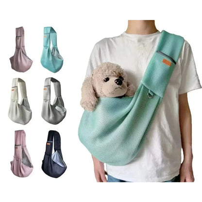 Pet Dog Sling Carrier Bag Crossbody Mesh Breathable Shoulder Bags Outdoor Travel Portable Cat Puppy Sling Bag Tote Pet Supplies