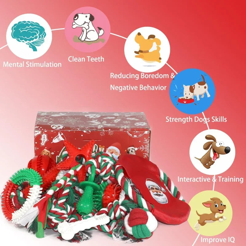 Christmas Dog Toys 15‑Pack for Small & Medium Puppies