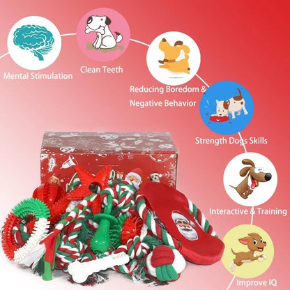 Christmas Dog Toys 15‑Pack for Small & Medium Puppies