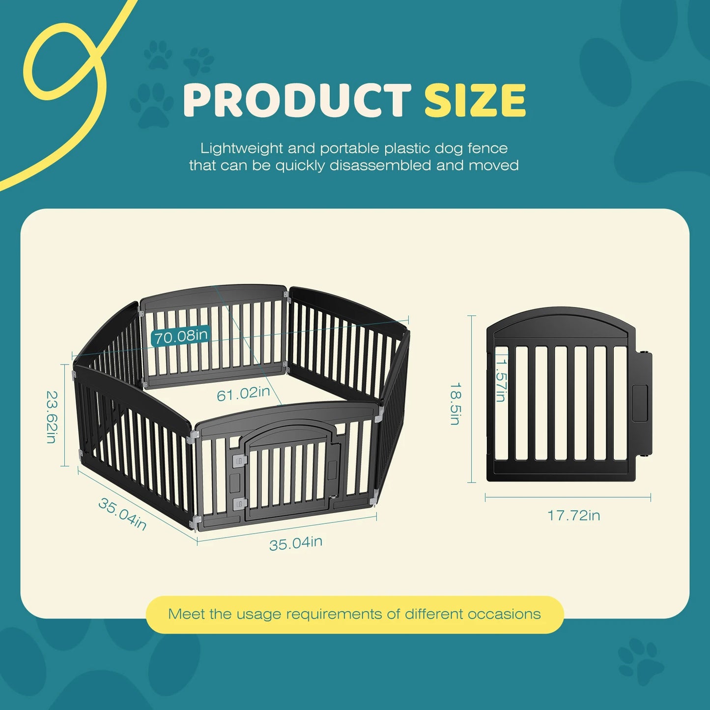Expandable, Indoor/Outdoor Dog Fence for Medium Dogs & Puppies