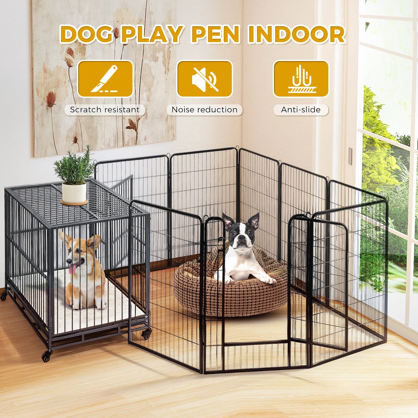 Heavy‑Duty Outdoor/Indoor Pet Fence & Puppy Exercise Pen.