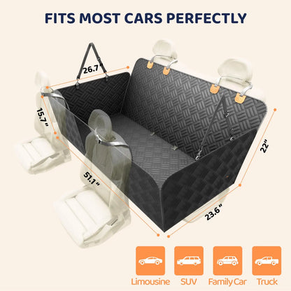 Turn your backseat into a safe, flat space for dogs with this 400‑lb load‑bearing extender + hammock.
