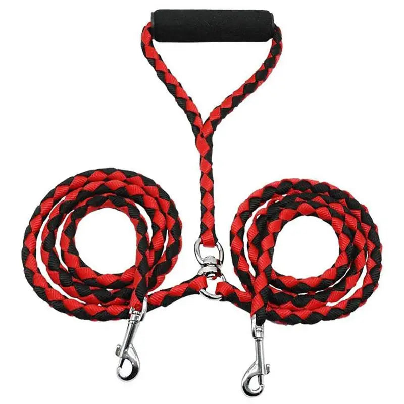 1.4m Pet Double Leash 2 Way Dual Dog Leash Splitter with Elastic Extension.