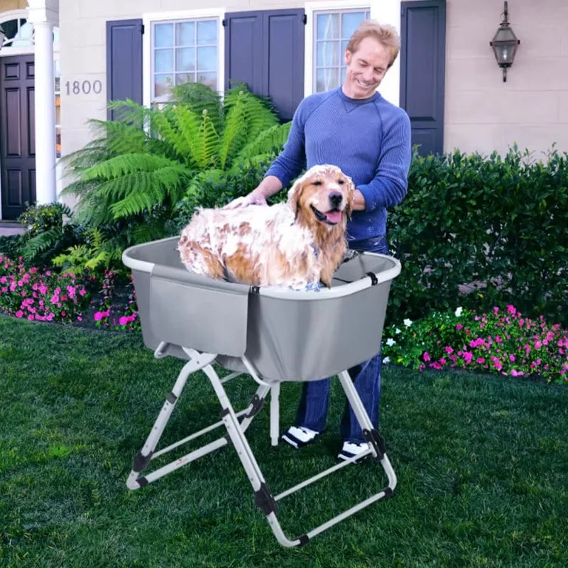 Adjustable Portable Grooming Tub for Medium–Large Pets