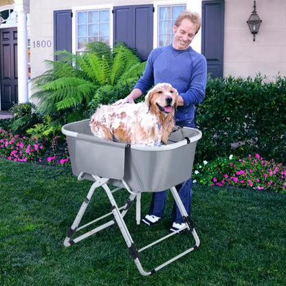 Adjustable Portable Grooming Tub for Medium–Large Pets