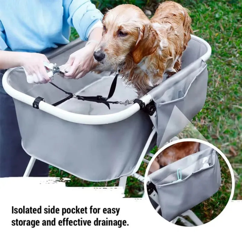 Adjustable Portable Grooming Tub for Medium–Large Pets