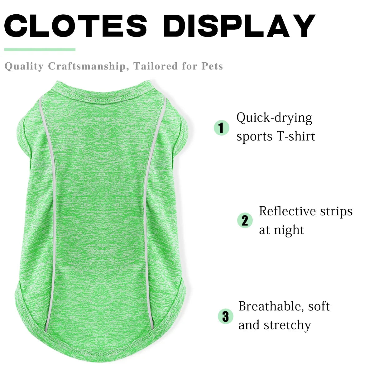 Sun Protection Dog Shirts made simple. Stretchy, breathable, and reflective for safer walks.