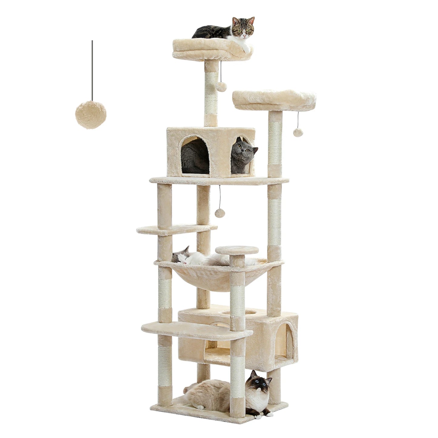 Cat Tower with Padded Perches & Condos