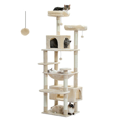 Cat Tower with Padded Perches & Condos