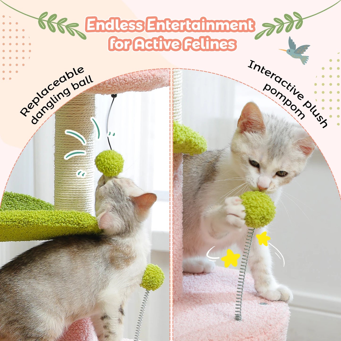 Cat Tower with Hammock, Condo & Perch