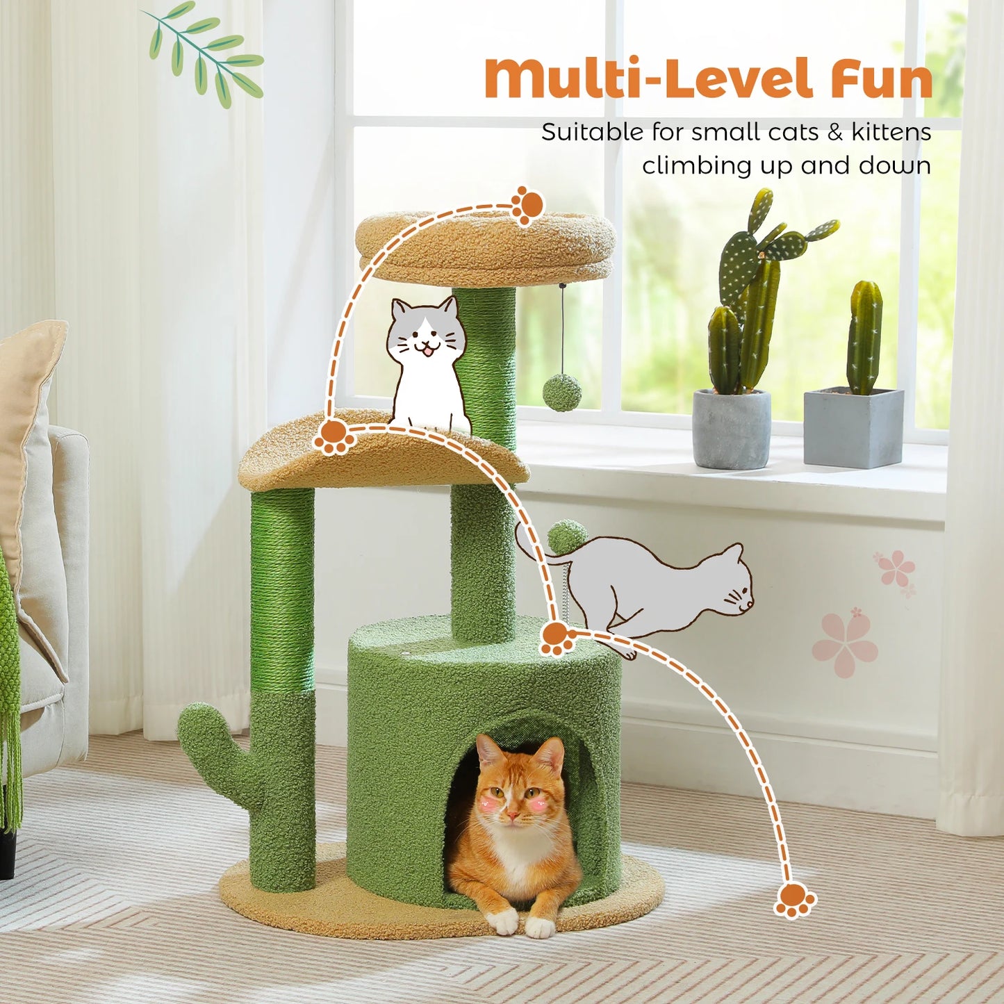 Cat Tower with Hammock, Condo & Perch