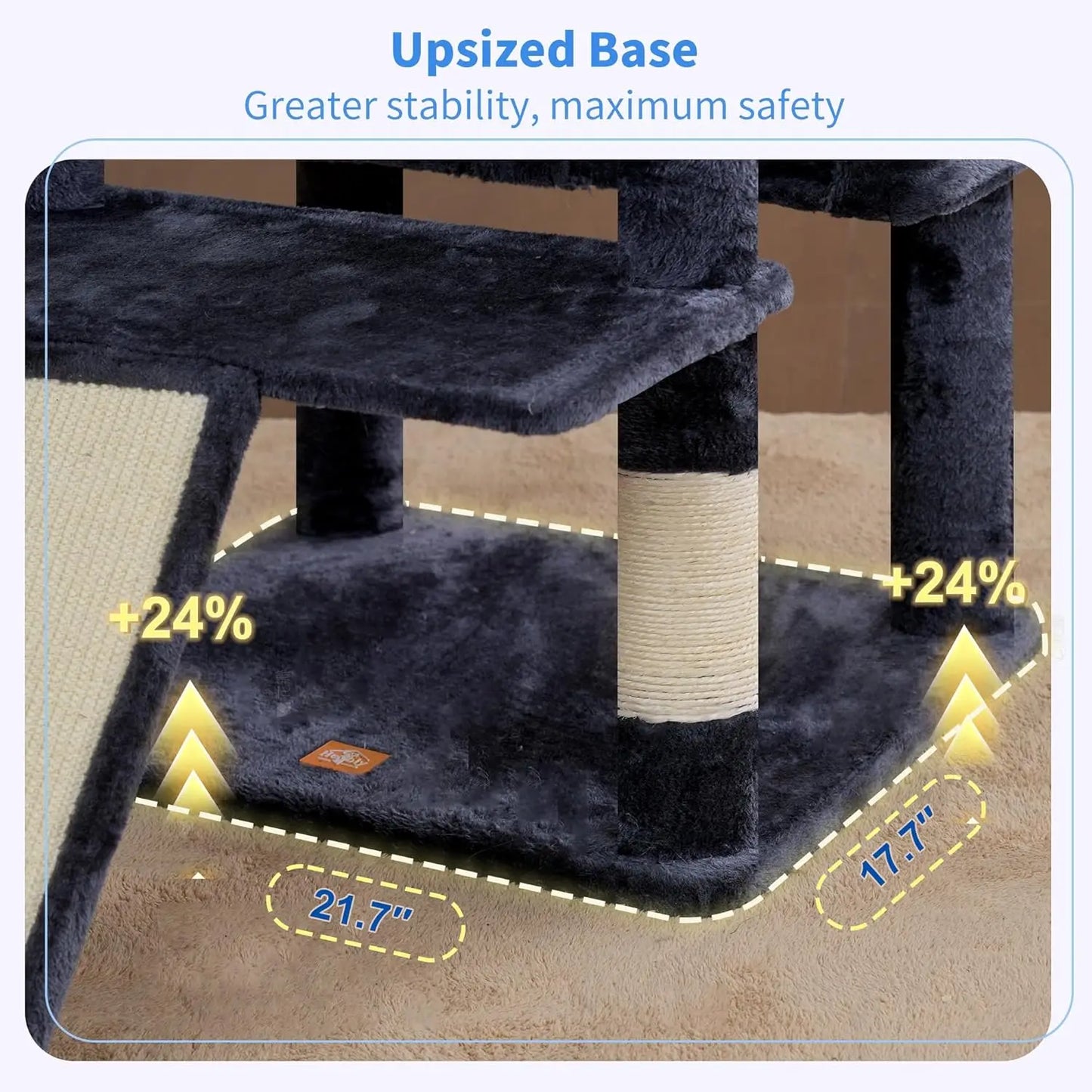 80‑Inch Large Cat Tower – Multi‑Level Cat Tree with Scratching Board & Plush Perches
