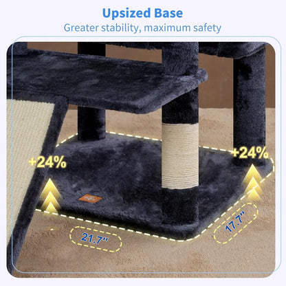 80‑Inch Large Cat Tower – Multi‑Level Cat Tree with Scratching Board & Plush Perches
