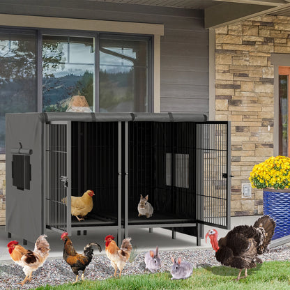 Extra‑Large 52" Metal Dog Crate – Heavy‑Duty Raised Cage with Divider for Training & Housing