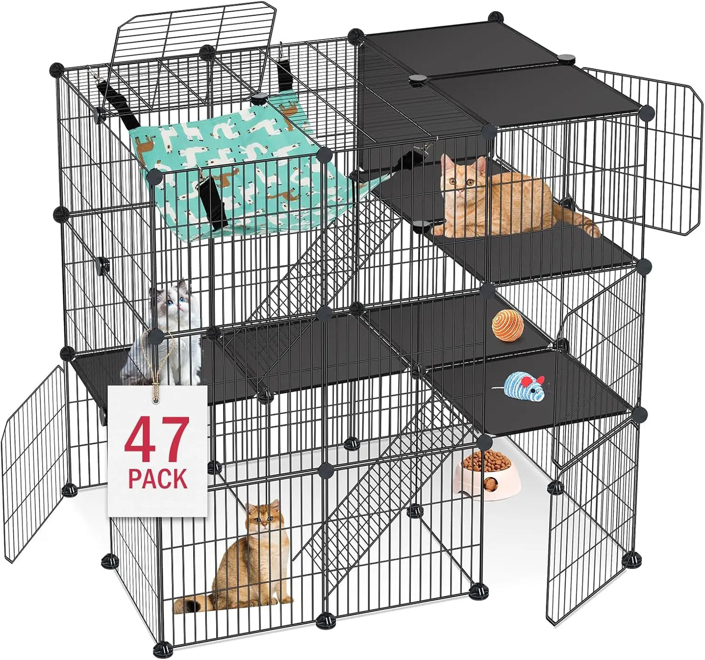 3‑tier design for climbing, exploring, and lounging, and multi-cat play.