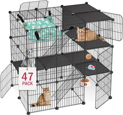 3‑tier design for climbing, exploring, and lounging, and multi-cat play.