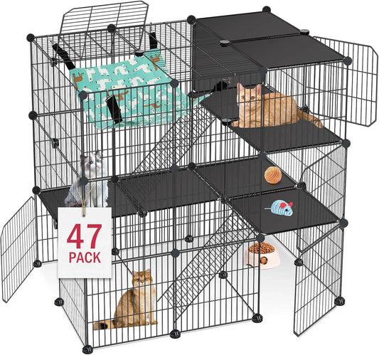 3‑tier design for climbing, exploring, and lounging, and multi-cat play.