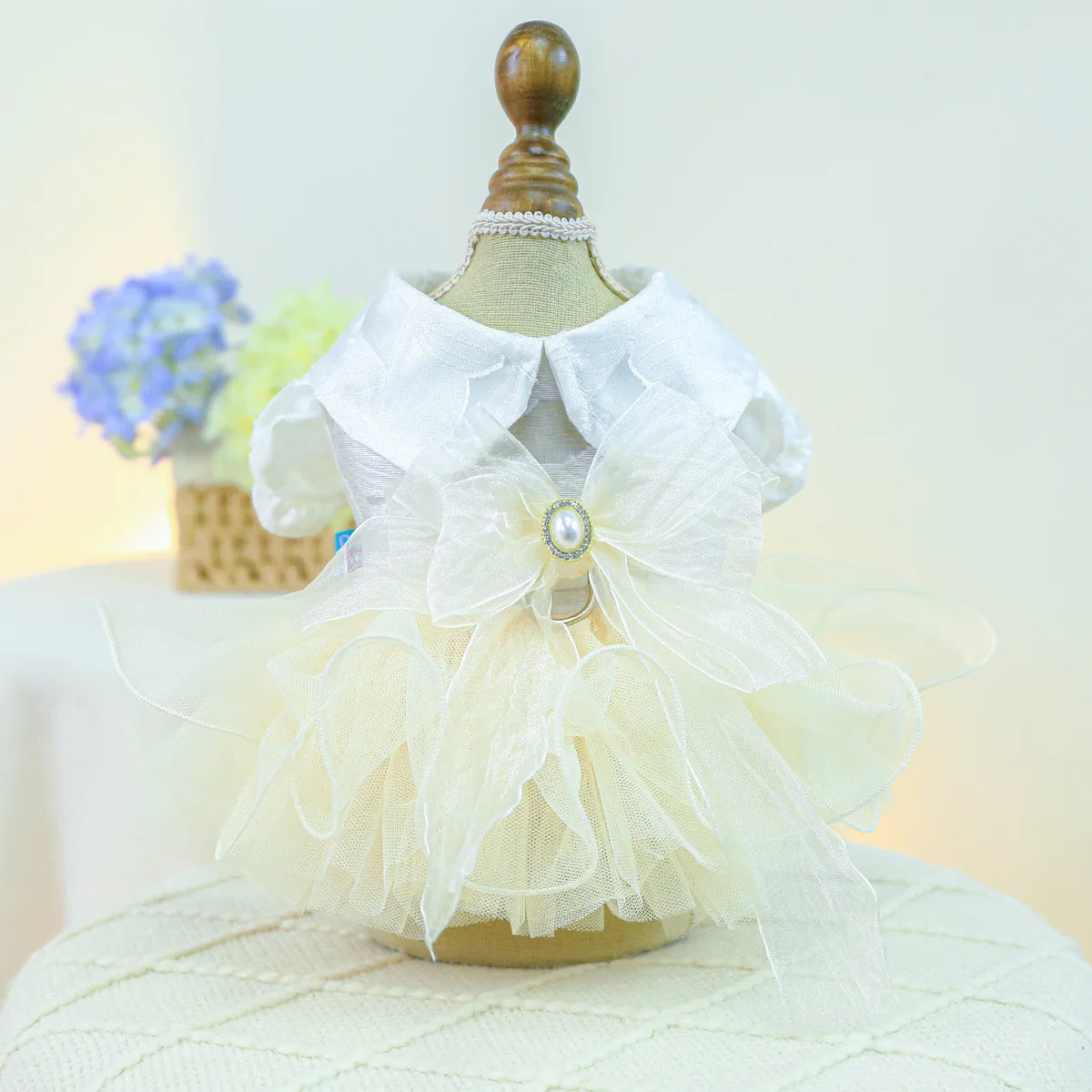 Elegant Puppy Princess Dress – Lace & Tulle Skirt
