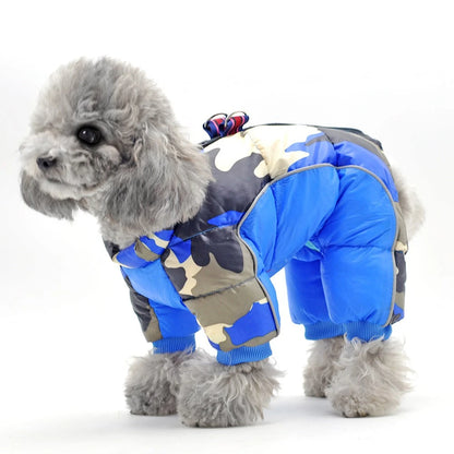 Full‑Body Winter Puffer Coat with Reflective Turtleneck for Small Dogs & Puppies