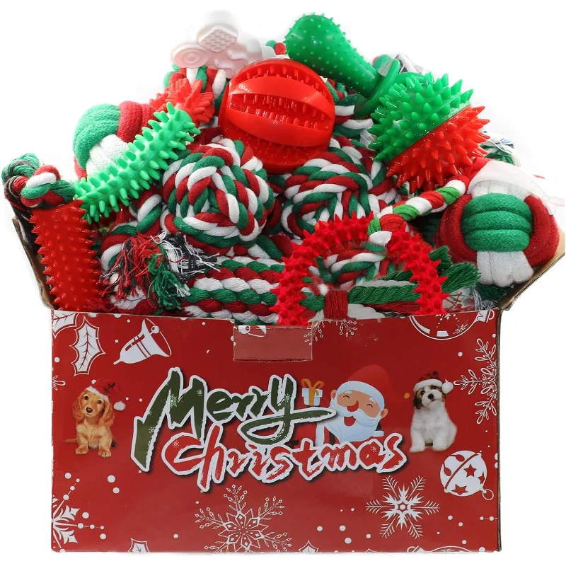 Christmas Dog Toys 15‑Pack for Small & Medium Puppies