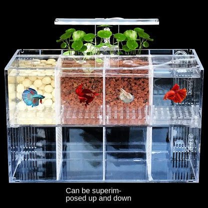Acrylic Isolation Aquarium – LED, Heater & Pump for Betta Fish, Compact Betta Tank.