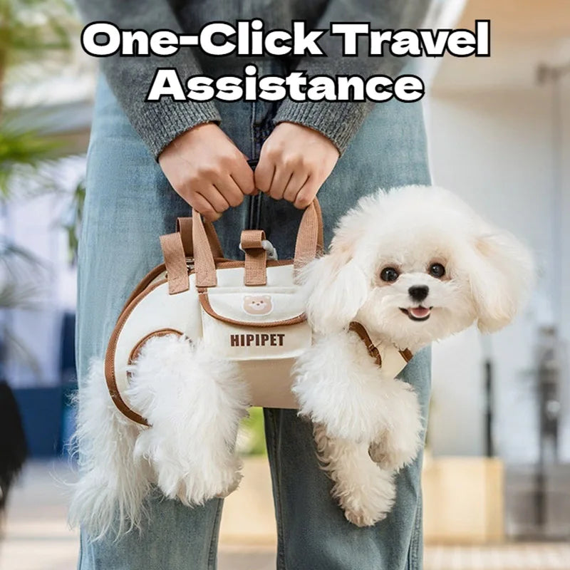 Dog & Cat Travel Bag with Traction Leash