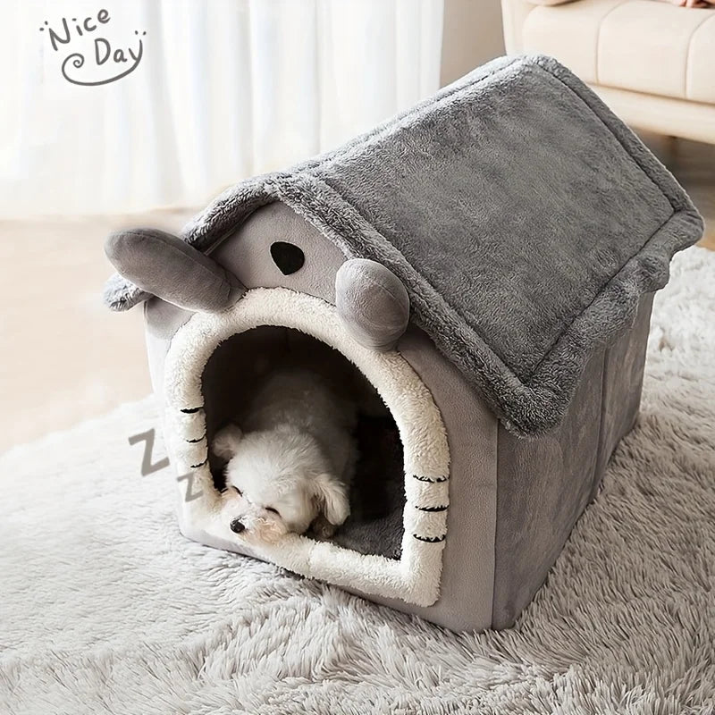 Give your pet a cozy little hideaway with this collapsible pet house and detachable bed tent. Soft, warm, and perfectly sized for small and medium pets, it creates a snug retreat they’ll love. Washable, lightweight, and eas
