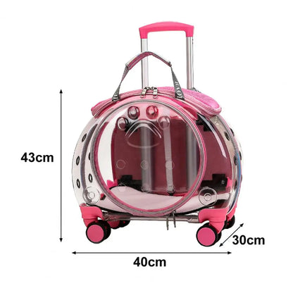 Portable Pet Trolley Case with Wheels