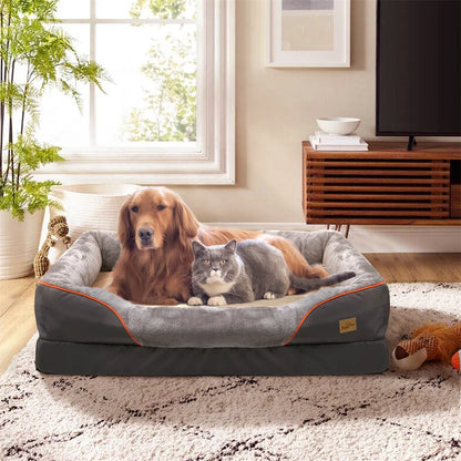 Jumbo Orthopedic Memory Foam Dog Sofa Couch. Luxury Orthopedic Pet Sofa – Elevated Cushion & Removable Cover.