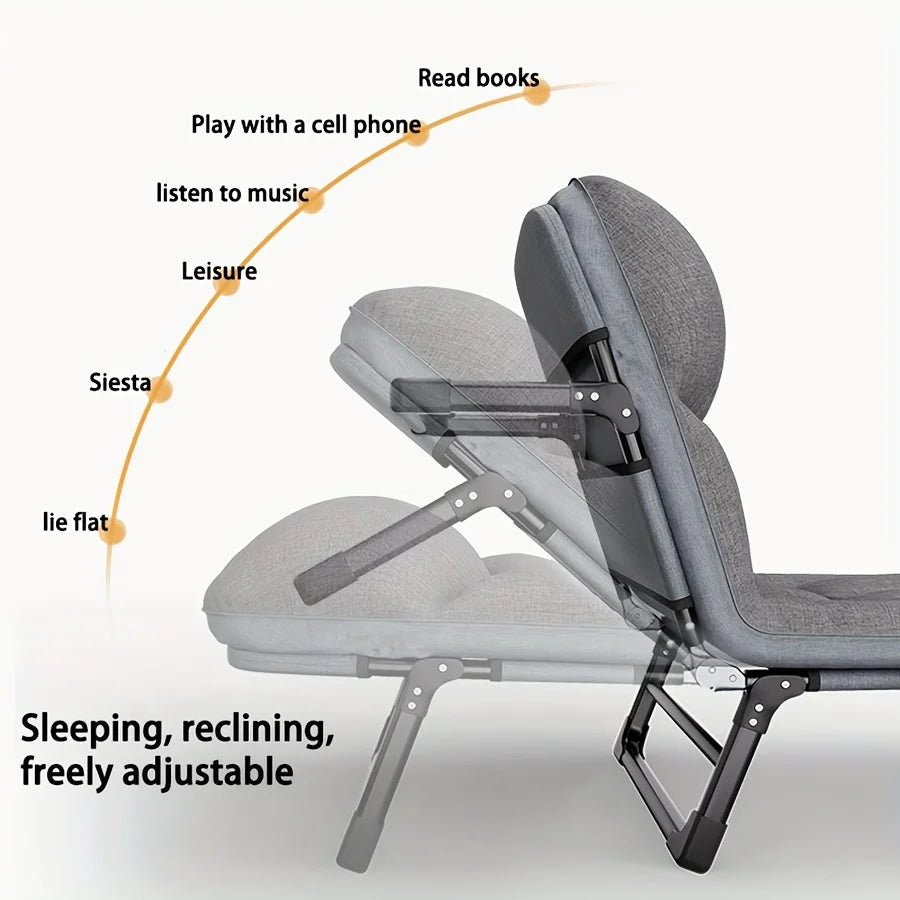 Portable Adjustable Single Bed – Foldable Frame + Pillow, Heavy‑Duty Portable Cot Bed – Adjustable & Foldable.