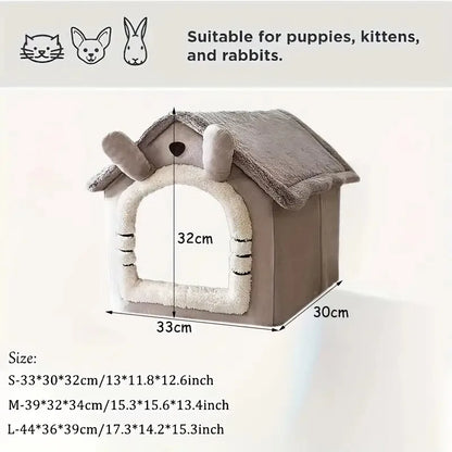 Give your pet a cozy little hideaway with this collapsible pet house and detachable bed tent. Soft, warm, and perfectly sized for small and medium pets, it creates a snug retreat they’ll love. Washable, lightweight, and eas
