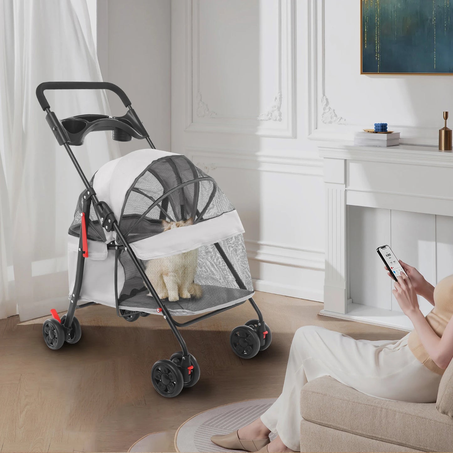 Foldable Lightweight, Travel‑Ready Pet Walking Trolley