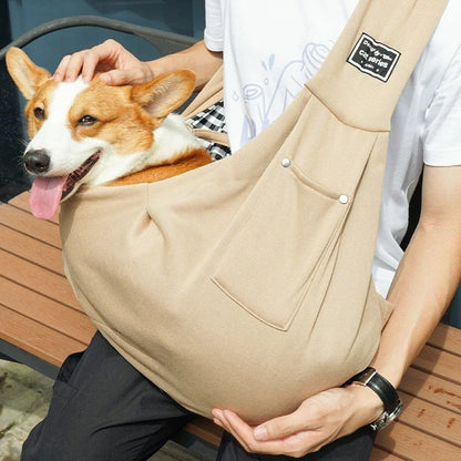 Thick Cotton Pet Outdoor Bag Soft Sloping Shoulder, Perfect for small pets