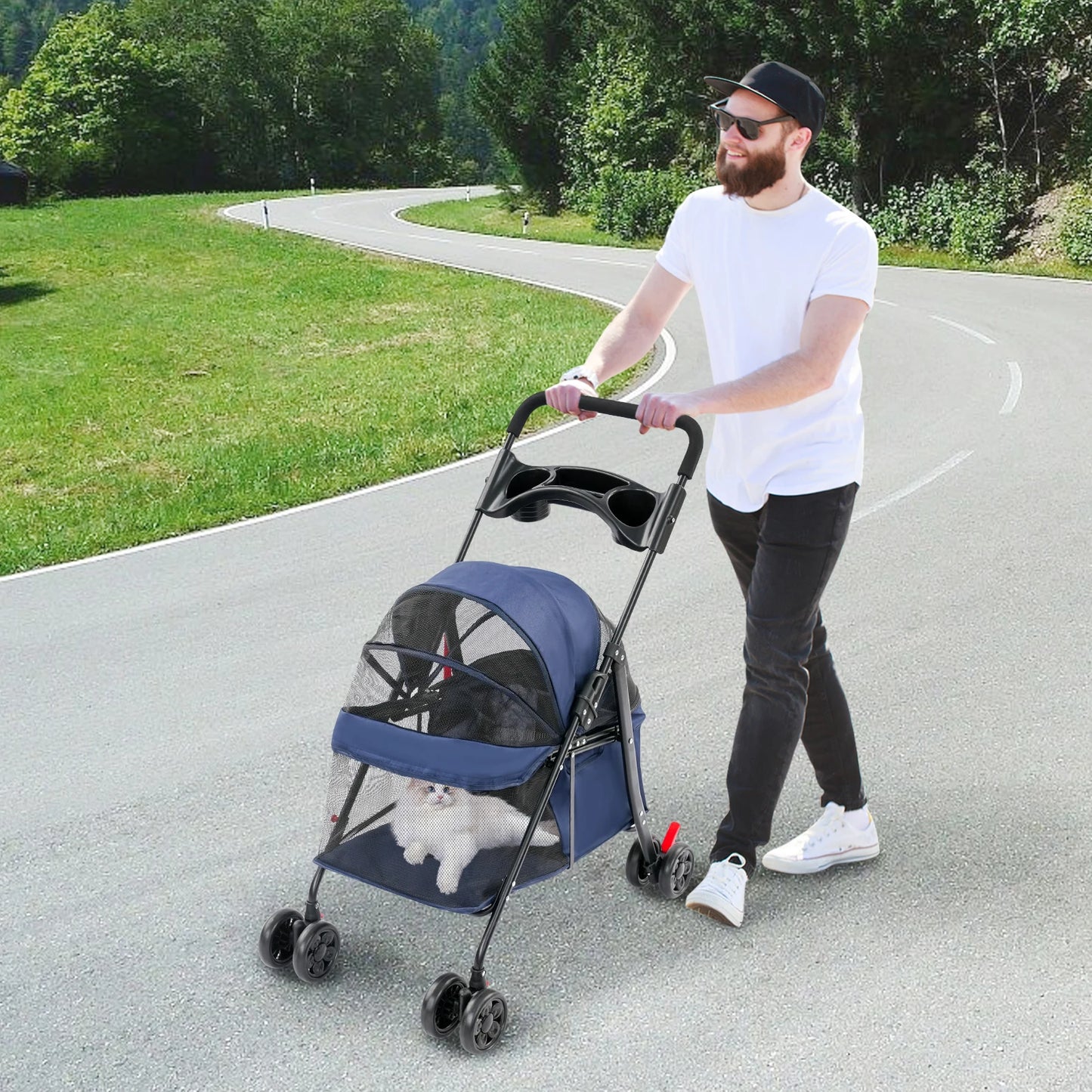 Foldable Lightweight, Travel‑Ready Pet Walking Trolley