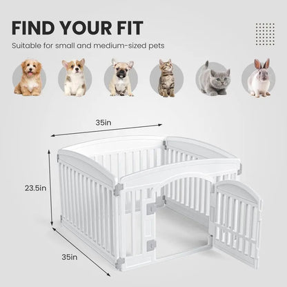 Folding Portable Pet Fence (35 x 35 x 24")