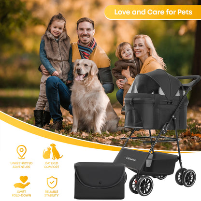 3‑in‑1 Pet Stroller with Removable Carrier