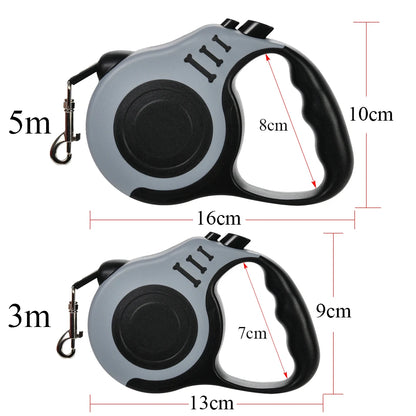 Strong Nylon Retractable Pet Leash – 3m/5m for Dogs & Cats, Adjustable Retractable Pet Leash.