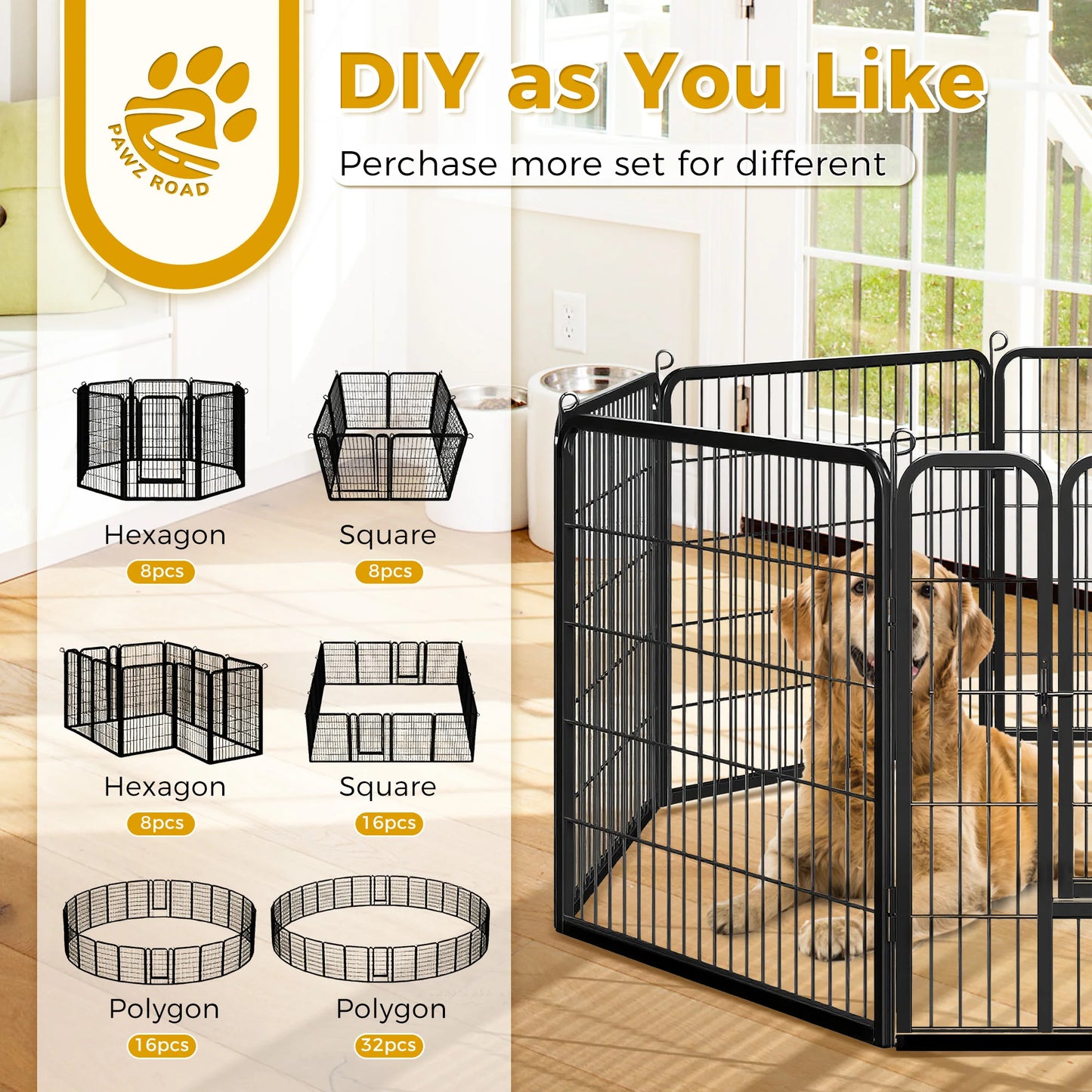 Heavy‑Duty Outdoor/Indoor Pet Fence & Puppy Exercise Pen.