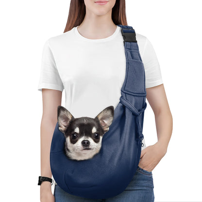 Pawaboo Small Dog Sling Carrier Reversible Hands-Free Adjustable Strap Buckle