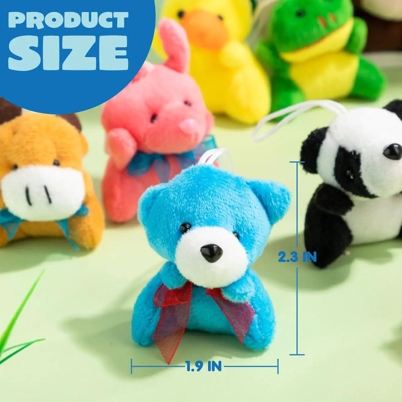 12/36/72 Mini Animal Plush Toys Bulk, Keychains for Kids