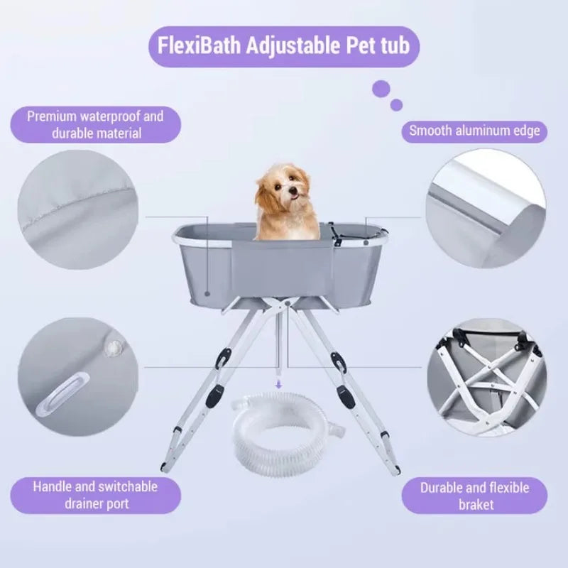 Adjustable Portable Grooming Tub for Medium–Large Pets