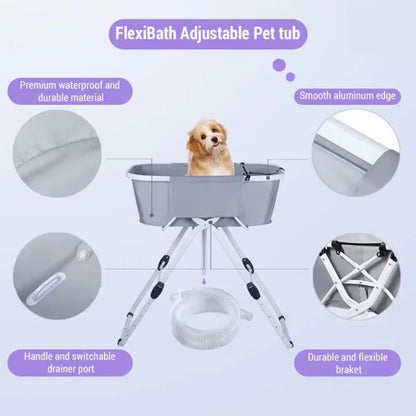 Adjustable Portable Grooming Tub for Medium–Large Pets