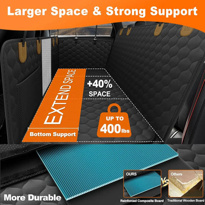 Foldable Pet Seat Cover, Rear Back Seat & Trunk Protector for Travel