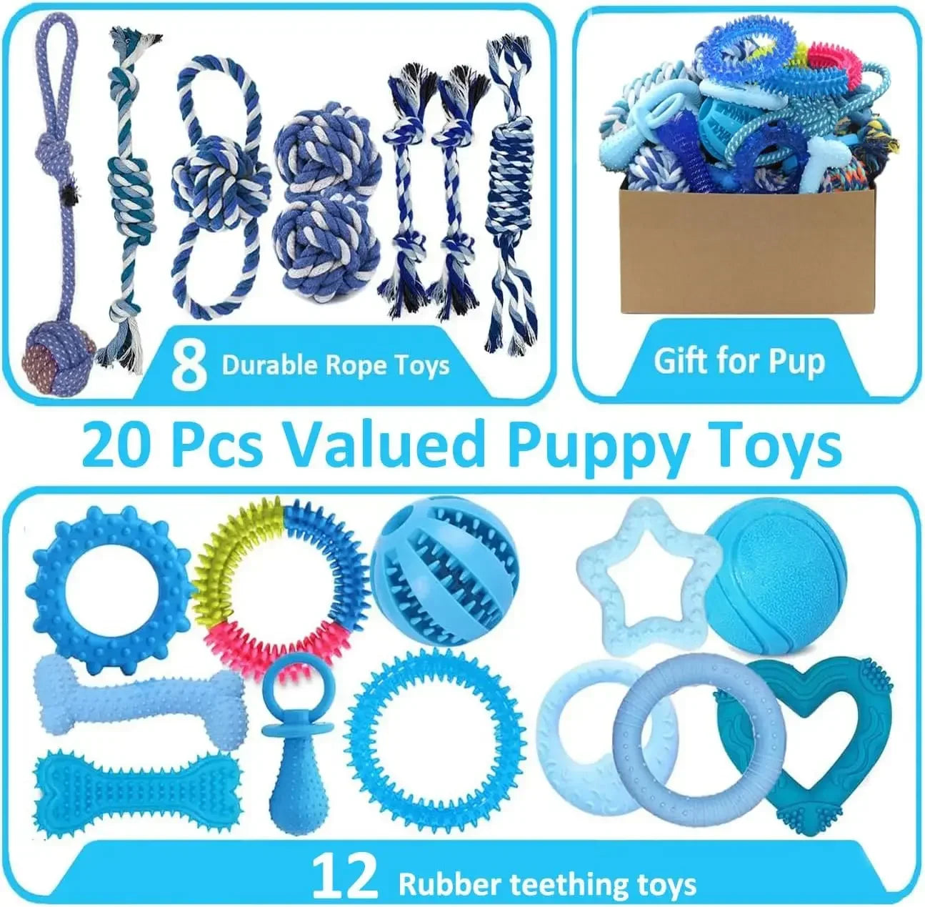 Christmas Dog Toys 15‑Pack for Small & Medium Puppies