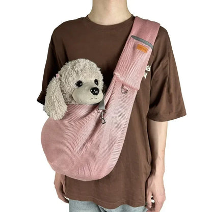 Pet Dog Sling Carrier Bag Crossbody Mesh Breathable Shoulder Bags Outdoor Travel Portable Cat Puppy Sling Bag Tote Pet Supplies