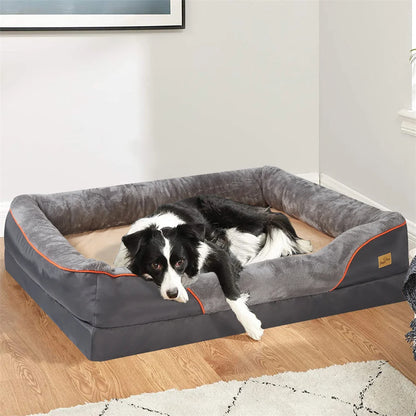 Jumbo Orthopedic Memory Foam Dog Sofa Couch. Luxury Orthopedic Pet Sofa – Elevated Cushion & Removable Cover.